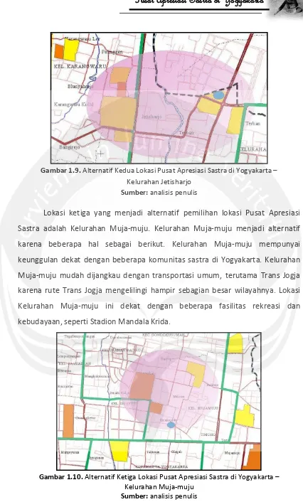 Gambar 1.9. Alternatif Kedua Lokasi Pusat Apresiasi Sastra di Yogyakarta –  