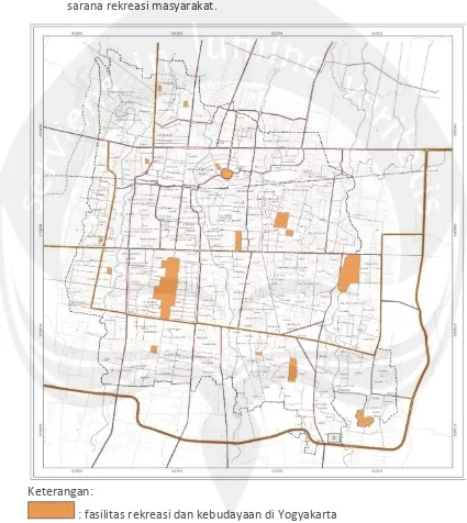 Gambar 1.5. Persebaran Fasilitas Rekreasi dan Kebudayaan di Yogyakarta Sumber: Peraturan Daerah Kota Yogyakarta tentang Rencana Tata Ruang Wilayah Tahun 2010-2029 