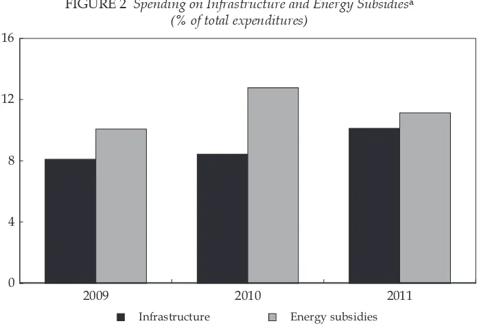 FIGURE 2 Spending on Infrastructure and Energy Subsidiesa (% of total expenditures)