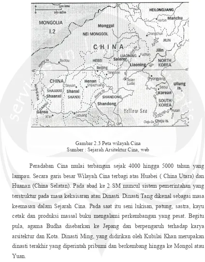 Gambar 2.3 Peta wilayah Cina 