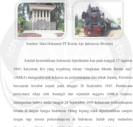 Gambar 2. 1Monumen Hari Kereta Api 28 September 1945 dan Lokomotif Uap D 52099