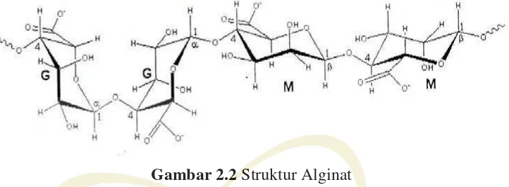 Gambar 2.2 Struktur Alginat 