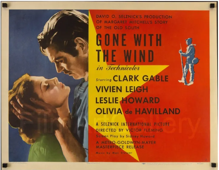 Figure 1. Film Art Gallery, Gone with the Wind, 1947 poster for the 1939 film depicting Vivien 