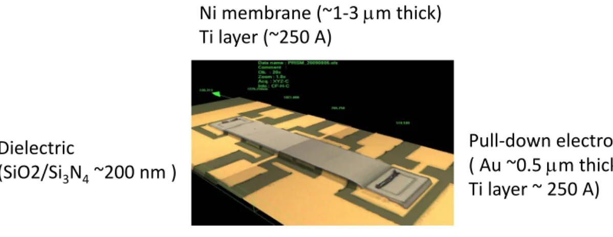 Figure 5.10: Example RF MEMS switch (Courtesy: Purdue PRISM center)