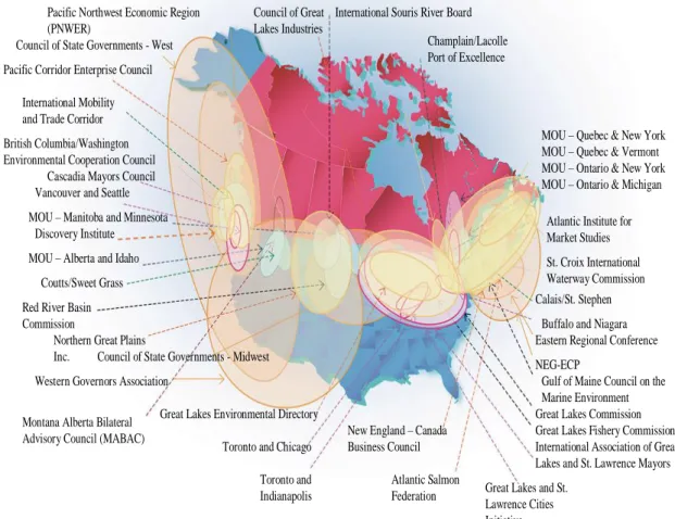 Figure 5: Select Cross-Border Networks and Organizations  Source: Policy Research Institute, Canada, 2008, 8 