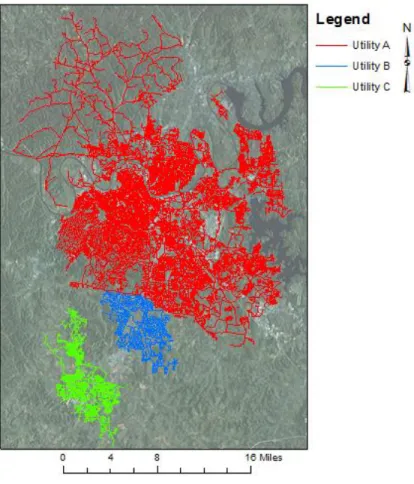 FIGURE 3.1:  REGIONAL UTILITY MAP 