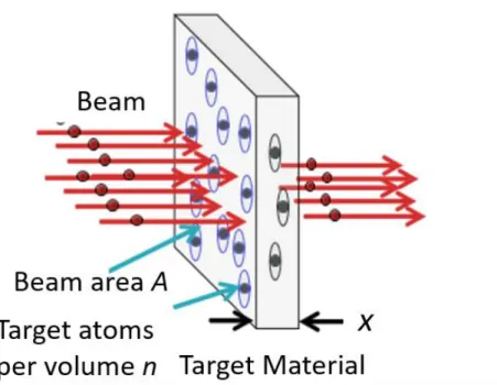 Figure 2.13 Schematic illustration of cross section of target material. 