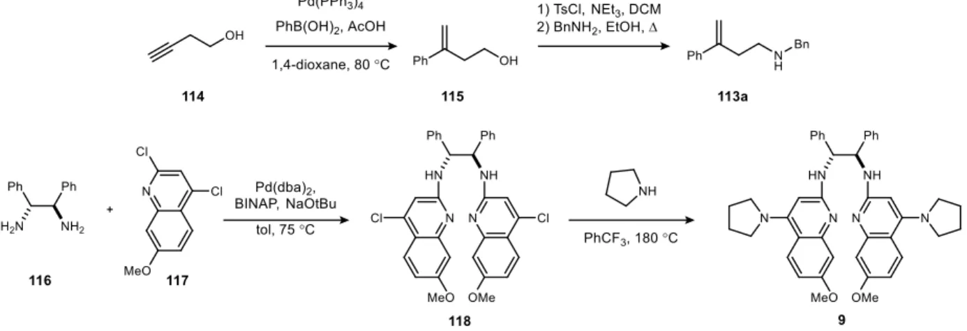 Figure 34: Preparation of both substrate and catalyst for iodocarbamation reaction.