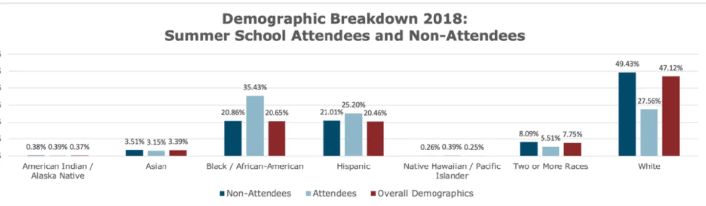 Figure 3.3: Demographic Breakdown of Summer Program Attendance – 2018 