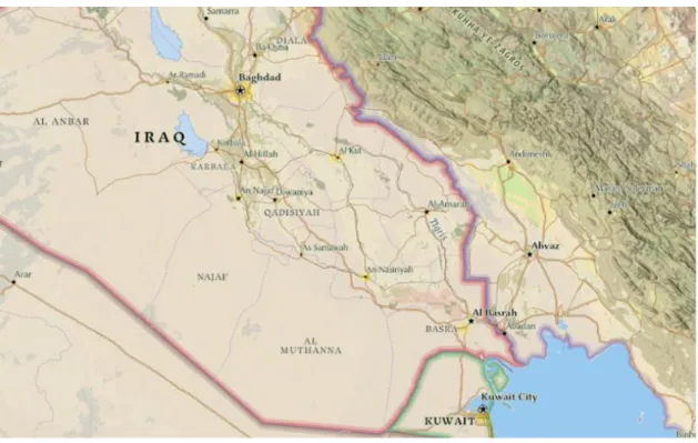 Figure 1: Map of Lower Iraq. 