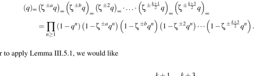 Table III.7 Missing residues for A k when k ≡ −6 (mod `) is odd