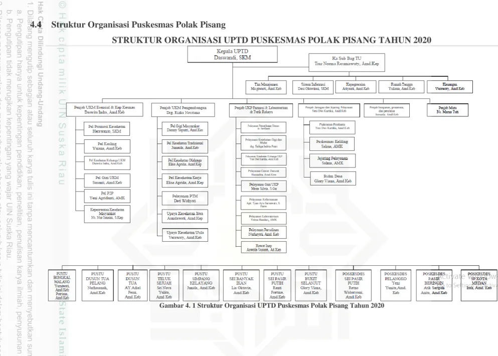 Gambar 4. 1 Struktur Organisasi UPTD Puskesmas Polak Pisang Tahun 2020