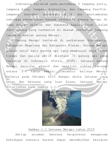 Gambar 1.1 Letusan Merapi tahun 2010 