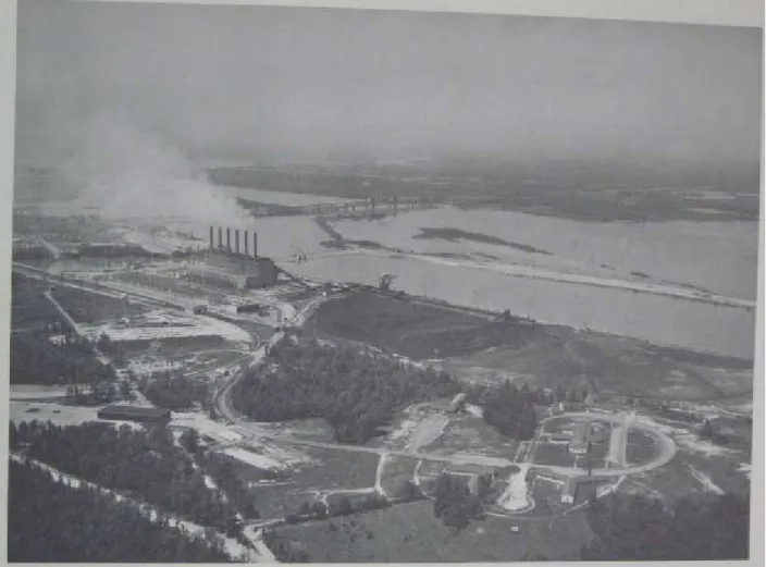 Figure 2.3: Johnsonville Steam Plant circa 1950s (a). Source: TVA, The  Johnsonville Steam Plant: A Comprehensive Report on the Planning, Design,  Construction, Costs, and First Power Operations of the Initial Six-Unit Plant,  Technical Report No