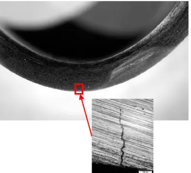 Figure 13: Crack growth in the parent material in UWFSWed 304L SS (Clark, 2005) 