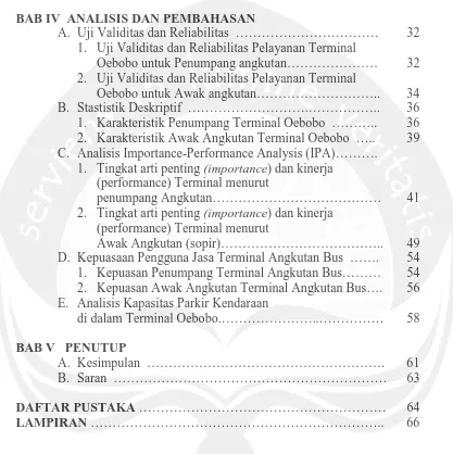 Gambaran Umum Lokasi Penelitian………………………  BAB IV  ANALISIS DAN PEMBAHASAN 