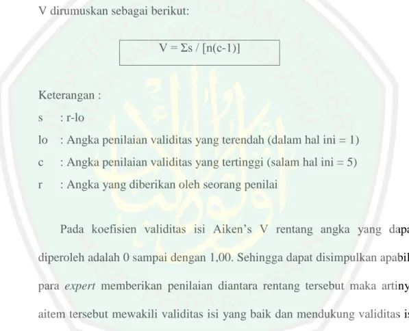 Tabel 3.4 Jadwal penilainAiken’s V 