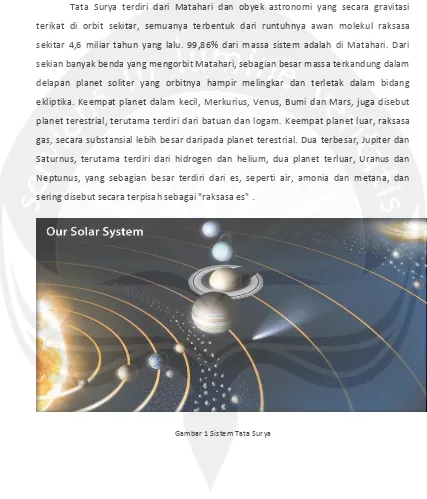 Gambar 1 Sistem Tata Surya 