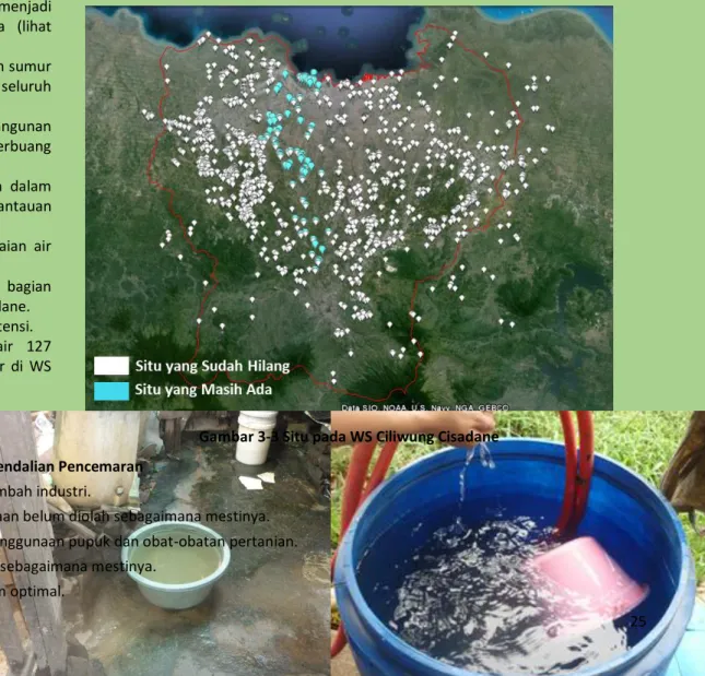 Gambar 3-3 Situ pada WS Ciliwung Cisadane  C.  Pengelolaan Kualitas Air dan Pengendalian Pencemaran 