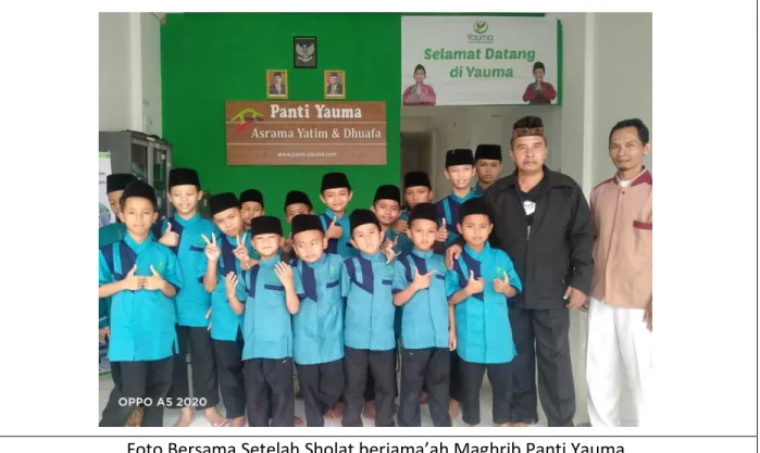 Foto Bersama Setelah Sholat berjama’ah Maghrib Panti Yauma  Di  Pisangan Lama Pulogadung  Jakarta-Timur 