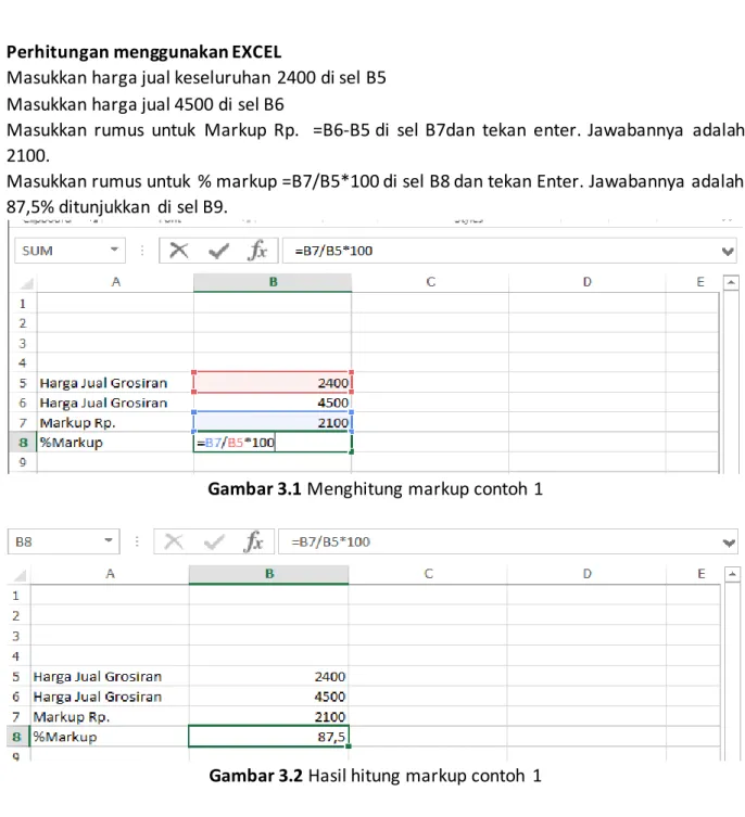Gambar 3.1 Menghitung markup contoh 1 