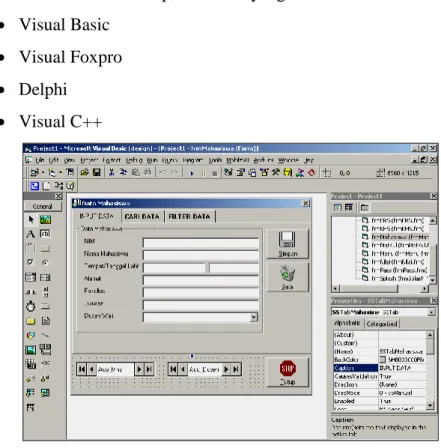 Gambar 3.2  Membuat program dengan Visual Basic 