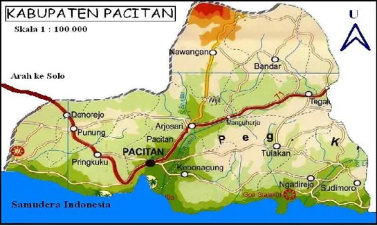 Gambar  2.1: Peta Kabupaten Pacitan 
