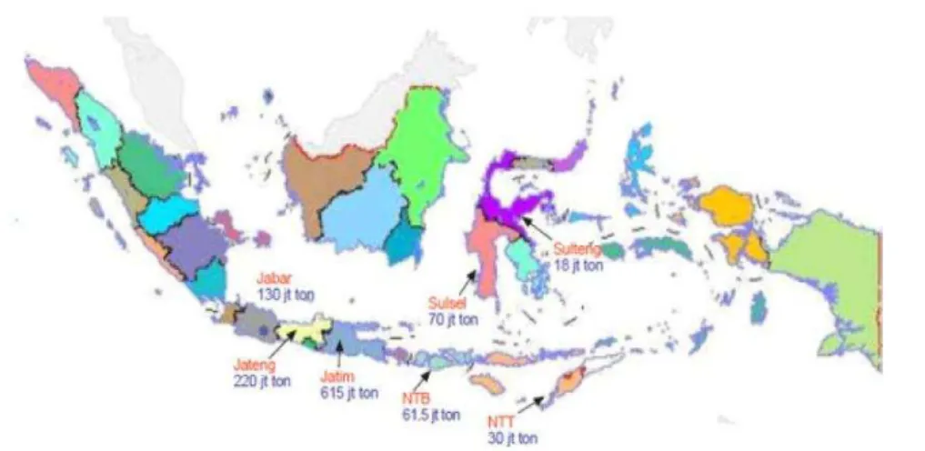 Gambar 1. Kawasan Lahan Pegaraman Indonesia 