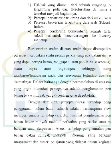 gambaran/tanggapan pada diri seseorang terhadap apa yang telah