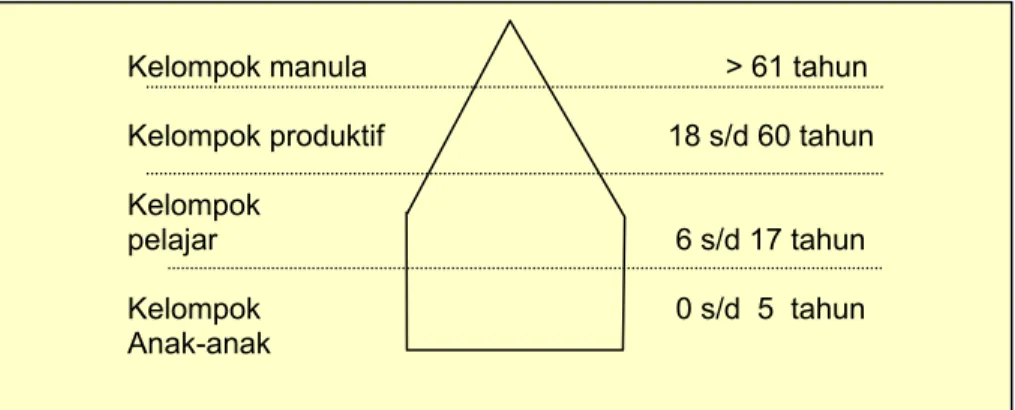 Gambar 18.  Komposisi Umur Penduduk Indonesia 2000. 