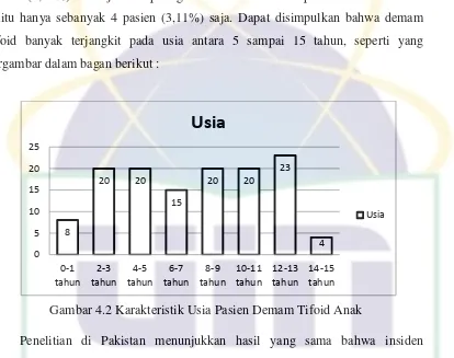 Gambar 4.2 Karakteristik Usia Pasien Demam Tifoid Anak  