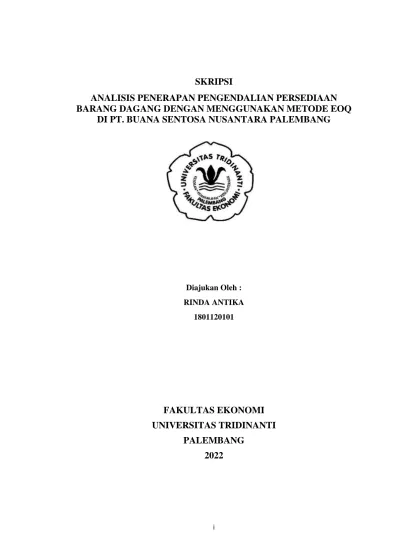 Analisis Penerapan Pengendalian Persediaan Barang Dagang Dengan Menggunakan Metode Eoq 2681