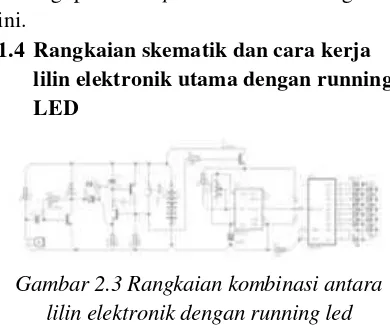 Gambar 2.3 Rangkaian kombinasi antara lilin elektronik dengan running led 