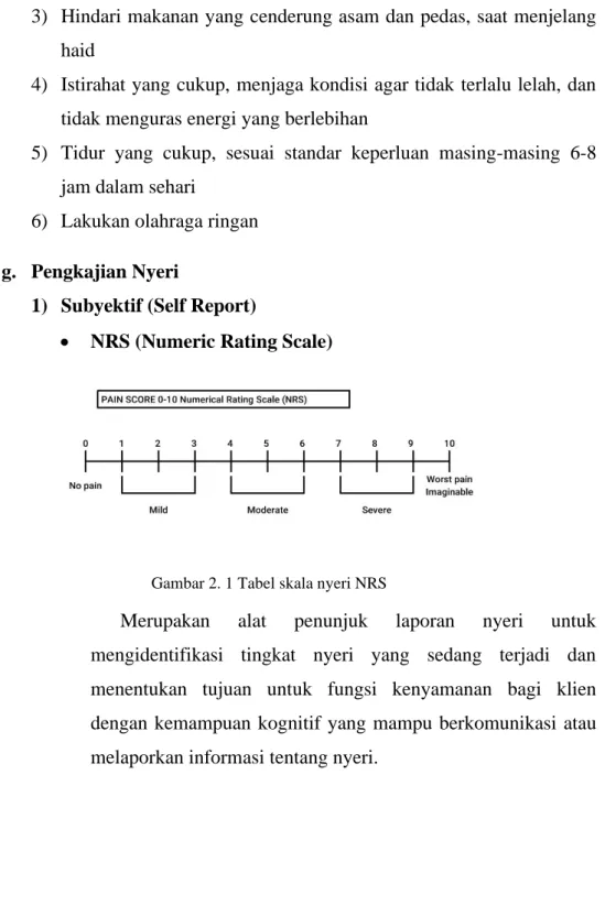 Gambar 2. 1 Tabel skala nyeri NRS