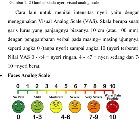 Gambar 2. 3 Tabel skala nyeri faces analog scale 