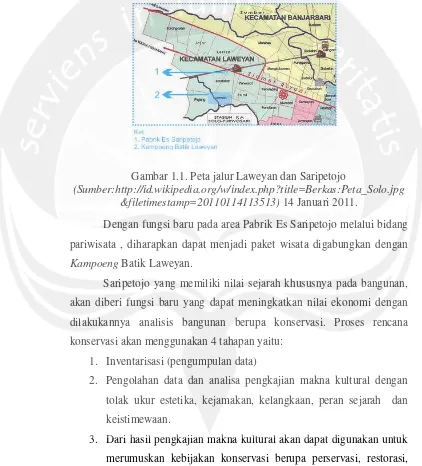 Gambar 1.1. Peta jalur Laweyan dan Saripetojo 