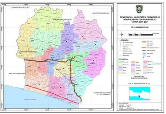 Gambar 2. Peta Administrasi Kab. Purworejo 