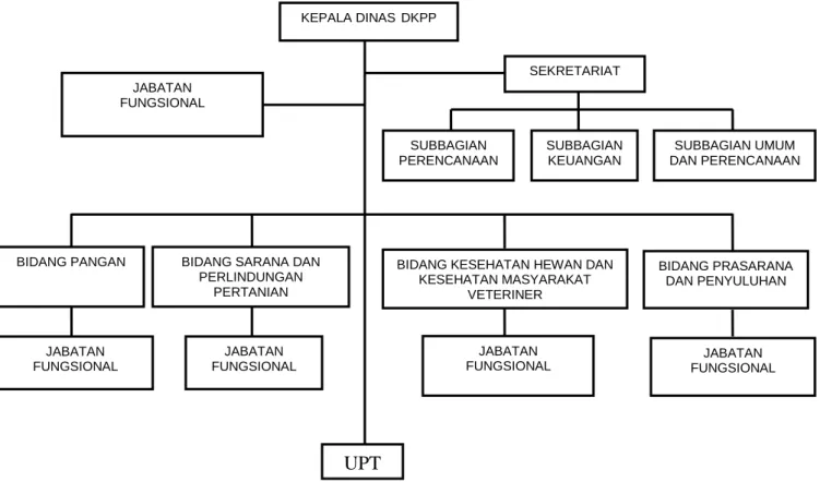Gambar  1.1  Struktur  organisasi  Dinas  Ketahanan  Pangan  dan  Pertanian  Kabupaten  Purworejo