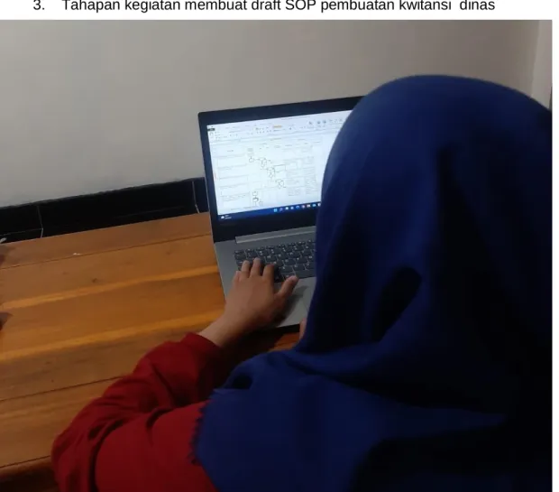 Gambar 5.3 Membuat draft SOP pembuatan kwitansi dinas 