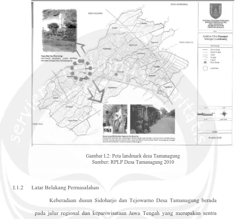 Gambar I.2: Peta landmark desa Tamanagung Sumber: RPLP Desa Tamanagung 2010 