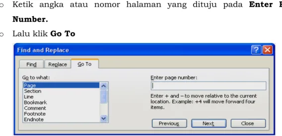 Gambar :  Find, Replace, Go To