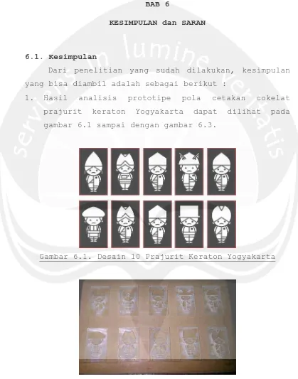 Gambar 6.2. Prototipe Pola Cetakan Cokelat Prajurit Keraton Yogyakarta dengan Material Akrilik 
