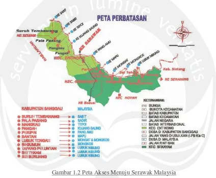 Gambar 1.2 Peta Akses Menuju Serawak Malaysia 