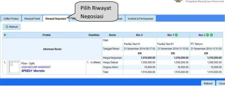 Gambar halaman Daftar Paket  