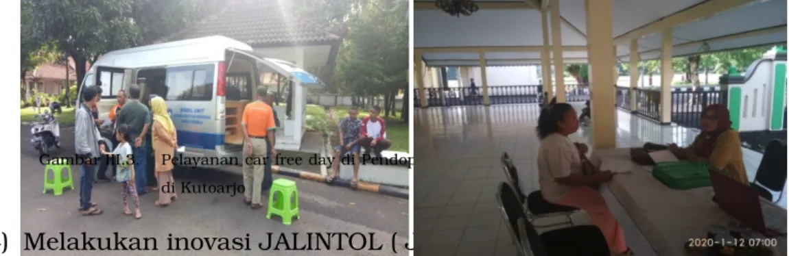 Gambar III.3.  Pelayanan car free day di Pendopo Bupati Purworejo dan Pendopo Wakil Bupati di Kutoarjo