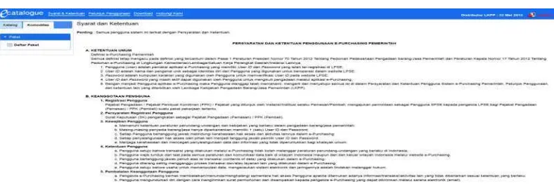 Gambar Halaman Utama e-purchasing paket produk Barang/Jasa pemerintah 