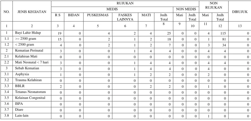 Tabel 2.8 Kegiatan Perinatologi RSUD Dr.Tjitrowardojo Purworejo Bulan Februari  2020 