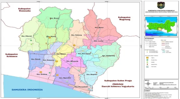 Gambar 1.1 Peta Wilayah Kabupaten Purworejo 