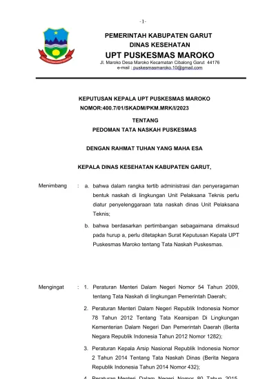 PEDOMAN TATA NASKAH PUSKESMAS PDF