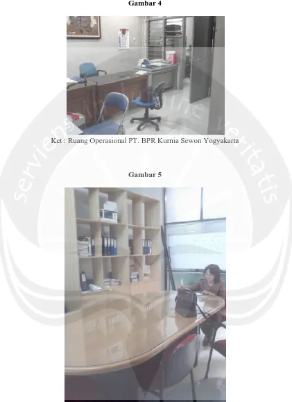 Gambar 4  Ket : Ruang Operasional PT. BPR Kurnia Sewon Yogyakarta 